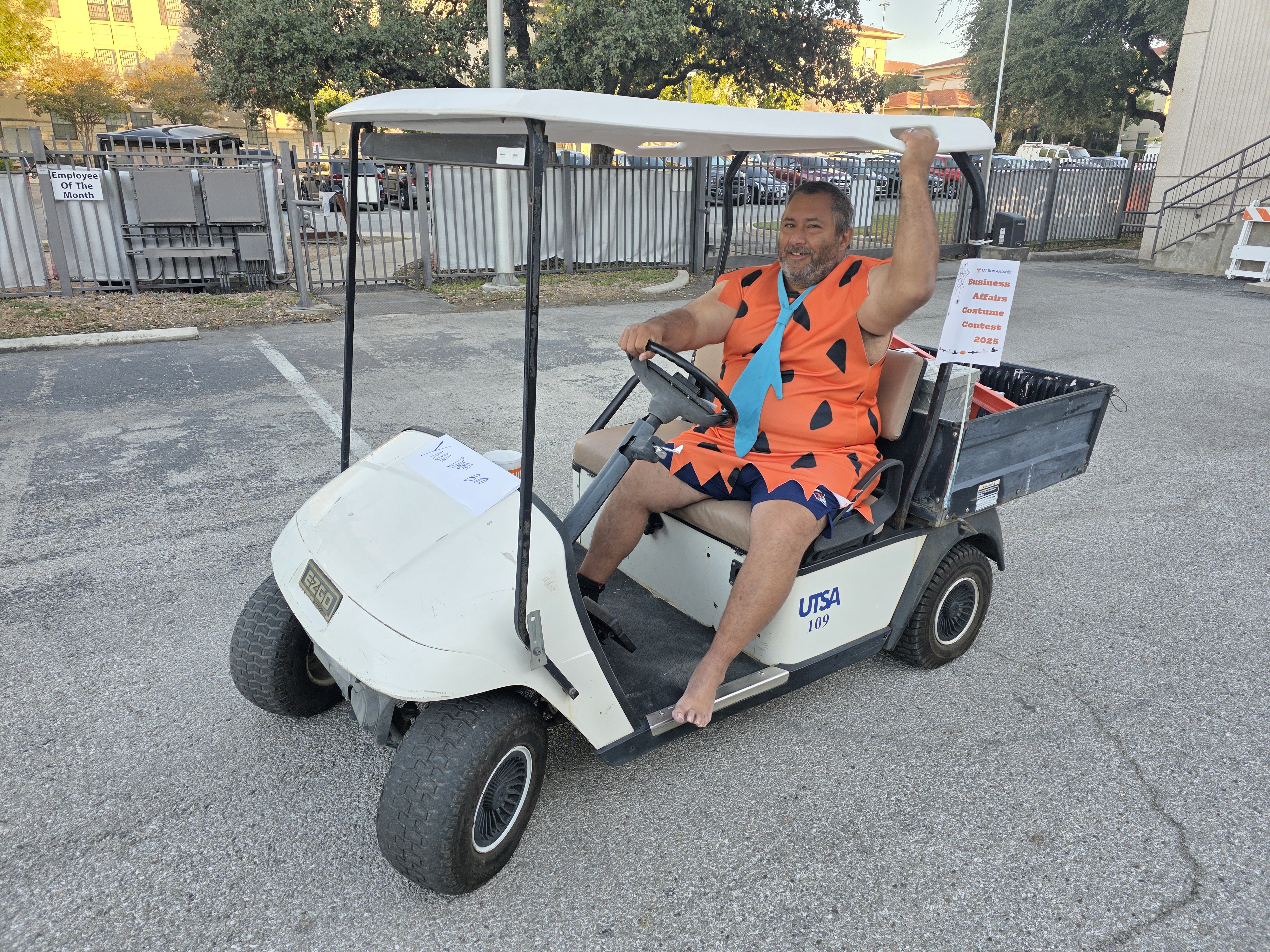 Michael Castillo in Fred Fintstone Costume